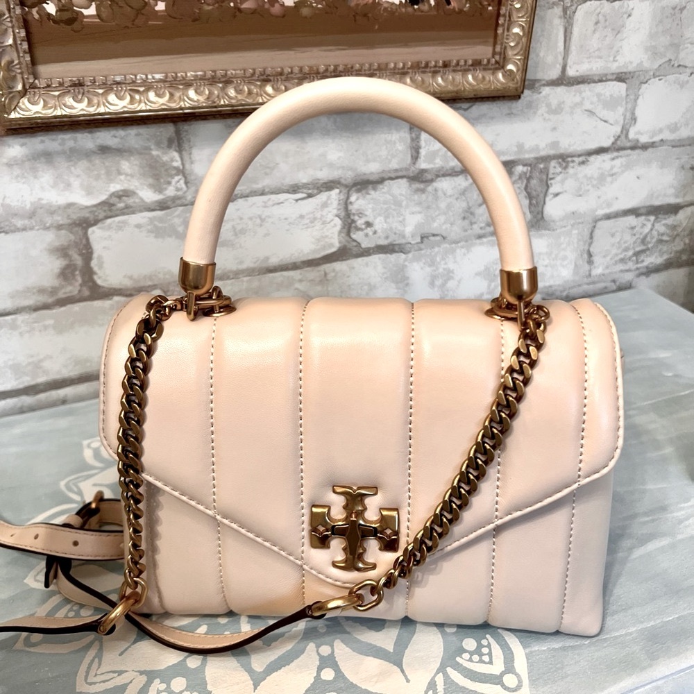 NWOT Tory Burch small Kira quilted satchel. Brie.